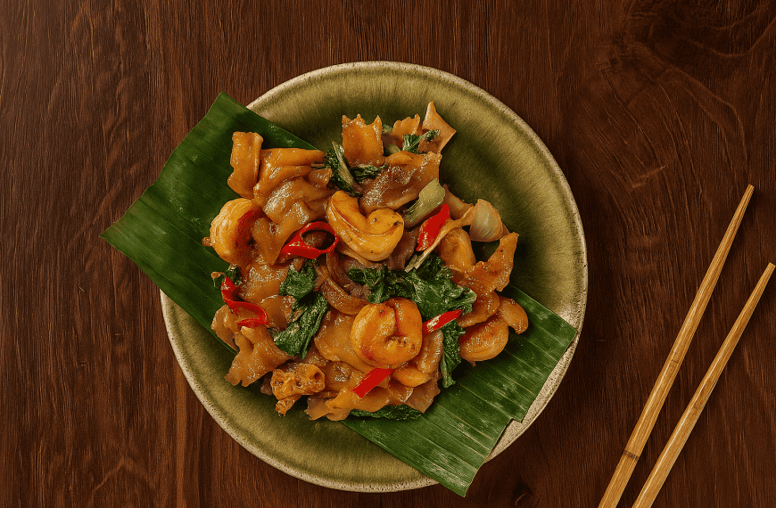 Pad See Ew with Shrimps