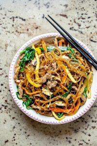 Japchae (Korean Glass Noodles)