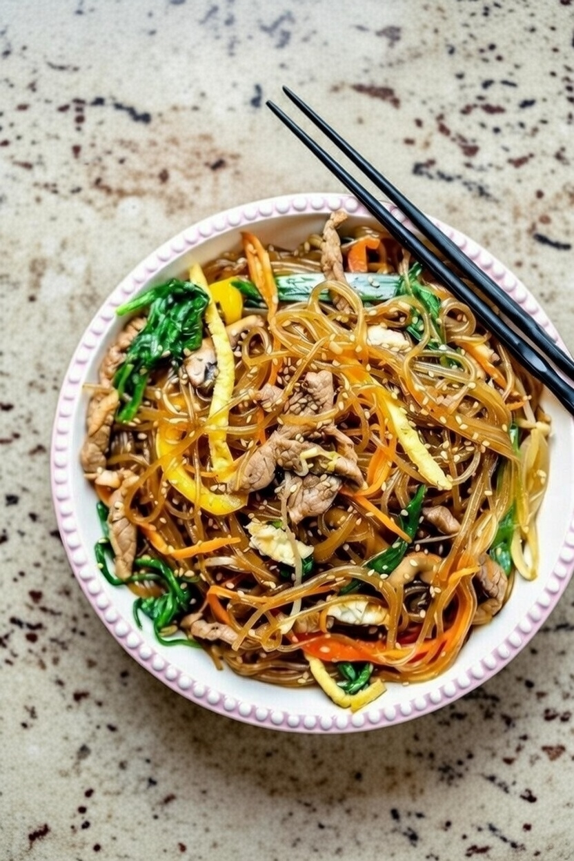 Japchae (Korean Glass Noodles)