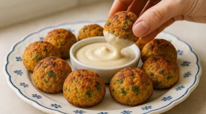 These baked chickpea balls are crispy on the outside, soft on the inside, and packed with protein! This simple recipe uses plant-based ingredients like chickpeas, broccoli, onions, and garlic, and is rich in protein, filling, and super tasty. Perfect for a healthy lunch, dinner, or party snack! If you're looking for an affordable, high-protein, gluten-free recipe, these chickpea balls are definitely worth trying! 📌 Ingredients: • 330g Canned chickpeas • 80g Broccoli • 1 Onion • Ghee (substitute vegetable oil if you are vegan) • 1 Clove of garlic • Fresh parsley • 2 tbsp Chickpea flour • 2 tbsp Ground flax seeds • Salt to taste • Freshly ground pepper • ½ tsp Cumin • ½ tsp Ground paprika 📌 Sauce: • 2 tbsp Tahini • 2 tbsp Sour cream (substitute plant-based sour cream if you are vegan) • 1 tsp Honey(substitute agave syrup if you are vegan) • 1 Clove of garlic • Juice from half a lemon • Pinch of cumin • Pinch of chili flakes • Salt to taste
