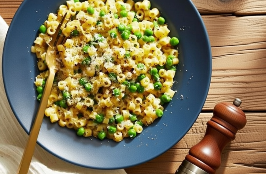 Creamy Italian Pasta with Peas (Simple Home Recipe)